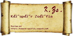 Káspár Zsófia névjegykártya